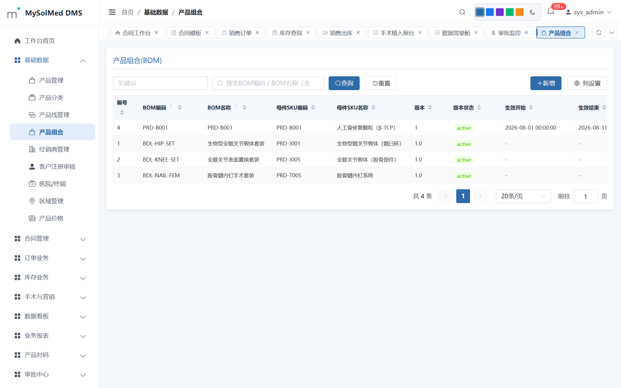 产品物料与 BOM 组合品管理